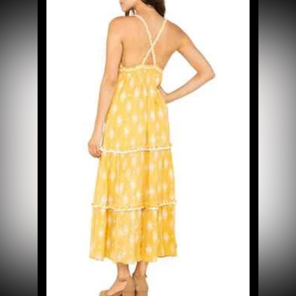 RAGA Yellow Summerland Cross Back Maxi Dress Size XS - Picture 2 of 5